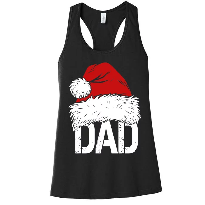 Christmas Santa Hat Dad Women's Racerback Tank