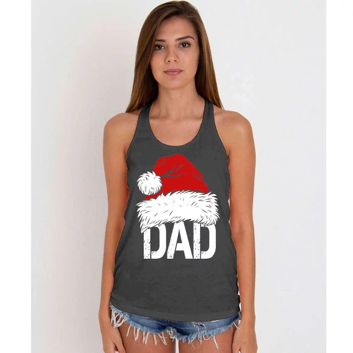 Christmas Santa Hat Dad Women's Knotted Racerback Tank