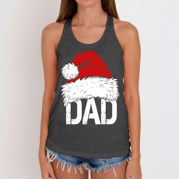 Christmas Santa Hat Dad Women's Knotted Racerback Tank