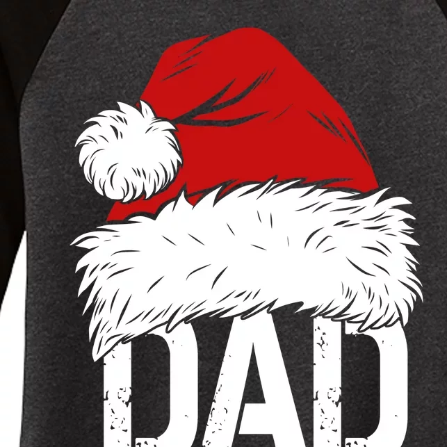 Christmas Santa Hat Dad Women's Tri-Blend 3/4-Sleeve Raglan Shirt