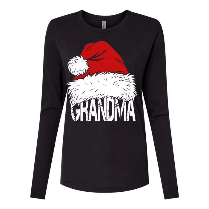 Christmas Santa Hat Grandma Womens Cotton Relaxed Long Sleeve T-Shirt