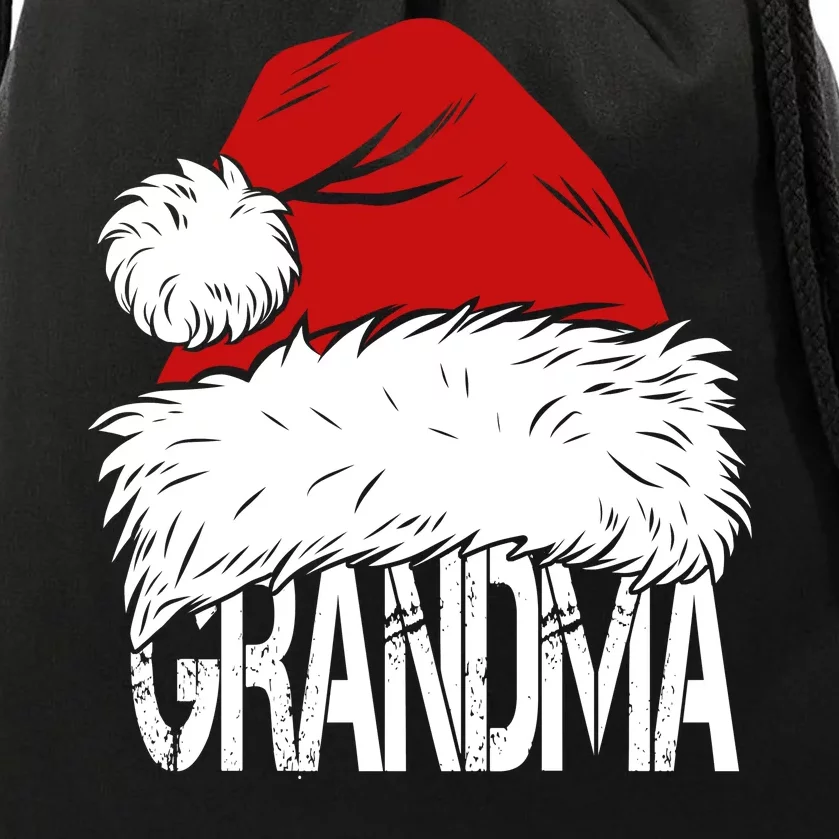 Christmas Santa Hat Grandma Drawstring Bag