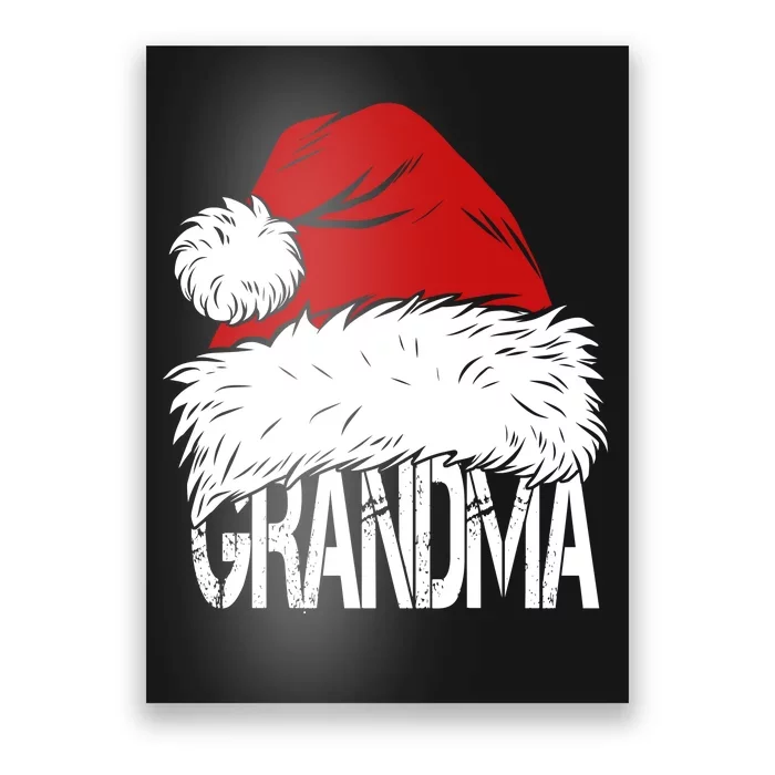 Christmas Santa Hat Grandma Poster