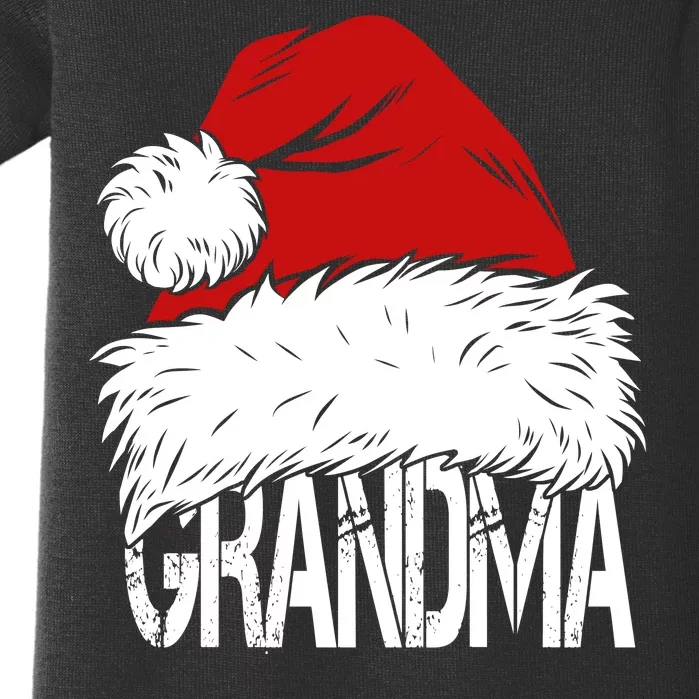 Christmas Santa Hat Grandma Baby Bodysuit