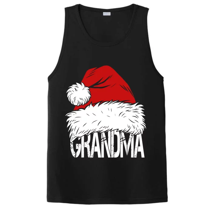 Christmas Santa Hat Grandma Performance Tank