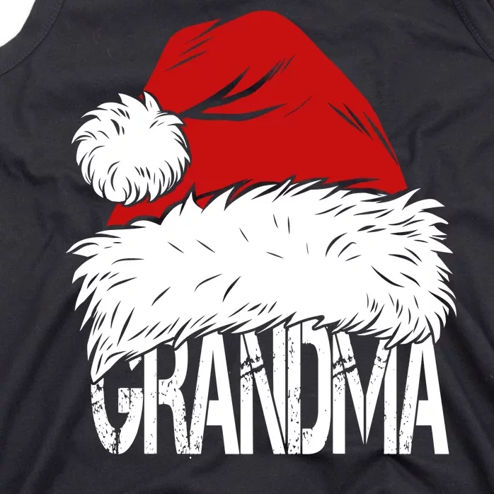 Christmas Santa Hat Grandma Tank Top