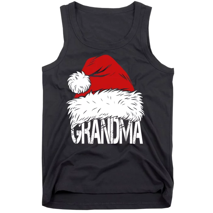 Christmas Santa Hat Grandma Tank Top