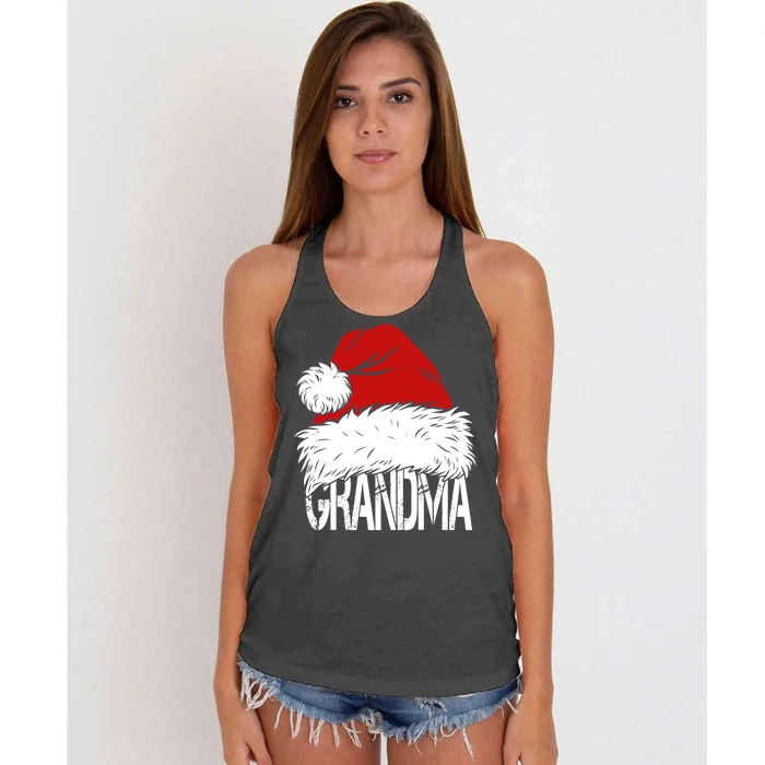 Christmas Santa Hat Grandma Women's Knotted Racerback Tank