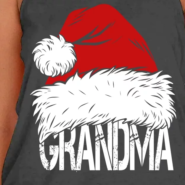 Christmas Santa Hat Grandma Women's Knotted Racerback Tank