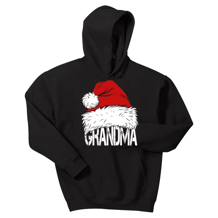 Christmas Santa Hat Grandma Kids Hoodie