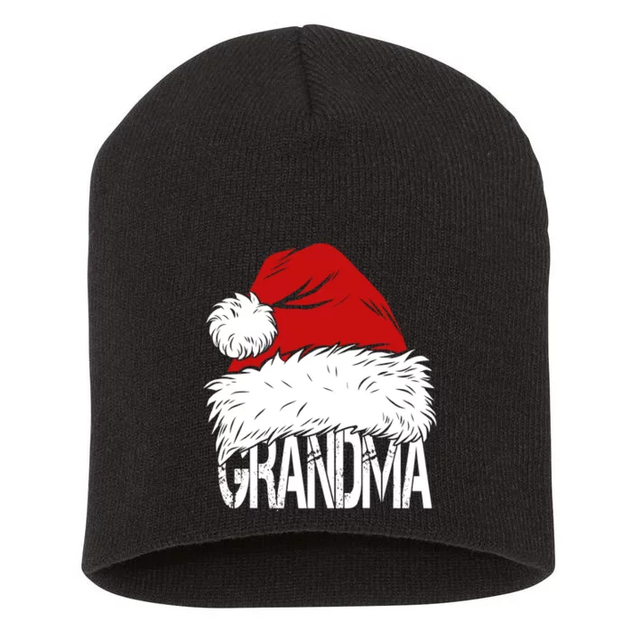 Christmas Santa Hat Grandma Short Acrylic Beanie