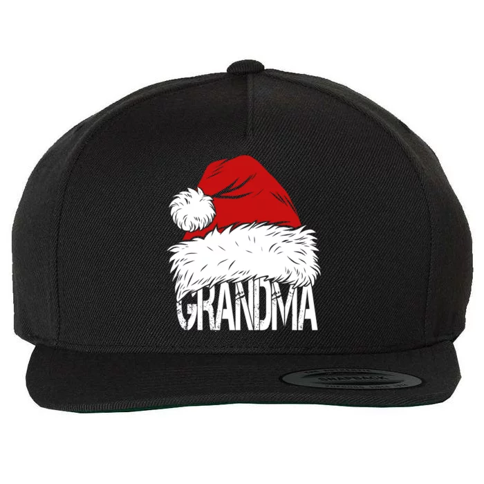 Christmas Santa Hat Grandma Wool Snapback Cap