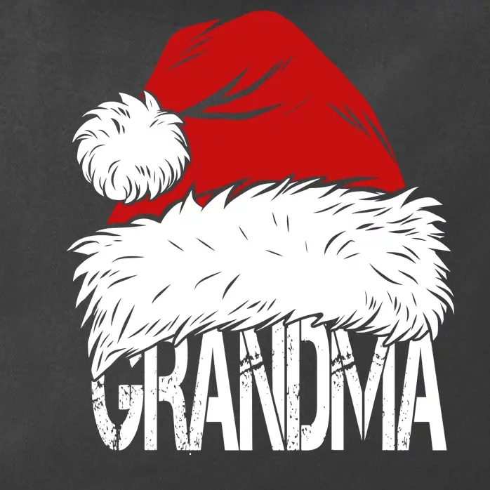 Christmas Santa Hat Grandma Zip Tote Bag