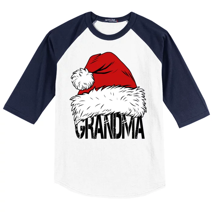 Christmas Santa Hat Grandma Baseball Sleeve Shirt