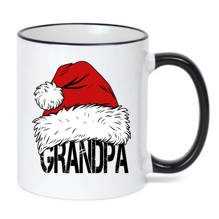 Christmas Santa Hat Grandpa Black Color Changing Mug