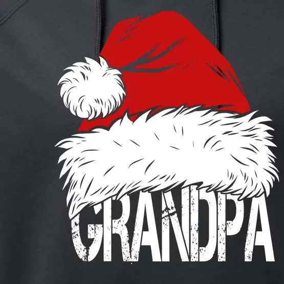 Christmas Santa Hat Grandpa Performance Fleece Hoodie