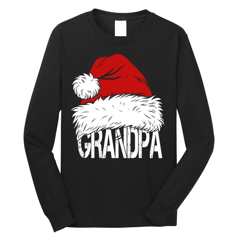 Christmas Santa Hat Grandpa Long Sleeve Shirt