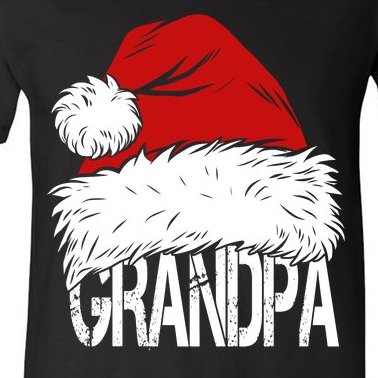 Christmas Santa Hat Grandpa V-Neck T-Shirt
