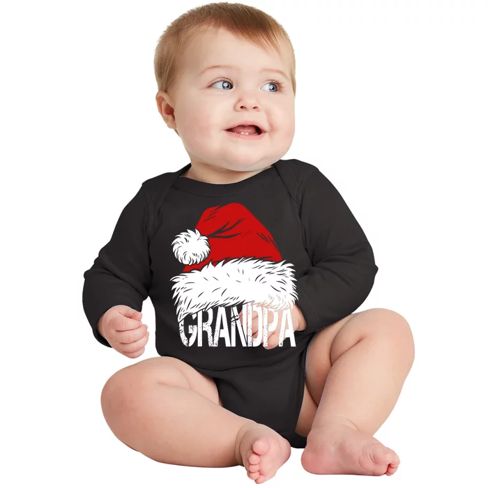 Christmas Santa Hat Grandpa Baby Long Sleeve Bodysuit