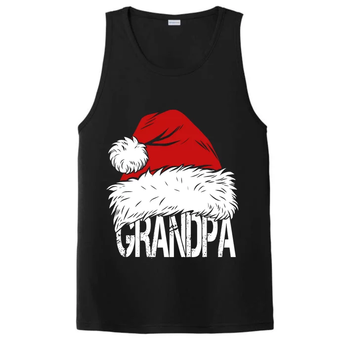 Christmas Santa Hat Grandpa Performance Tank