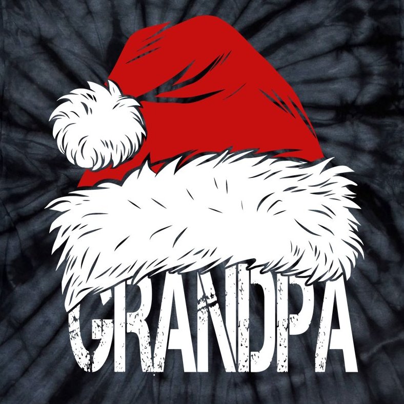 Christmas Santa Hat Grandpa Tie-Dye T-Shirt