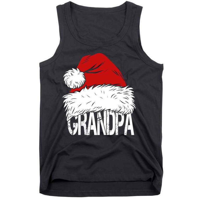 Christmas Santa Hat Grandpa Tank Top