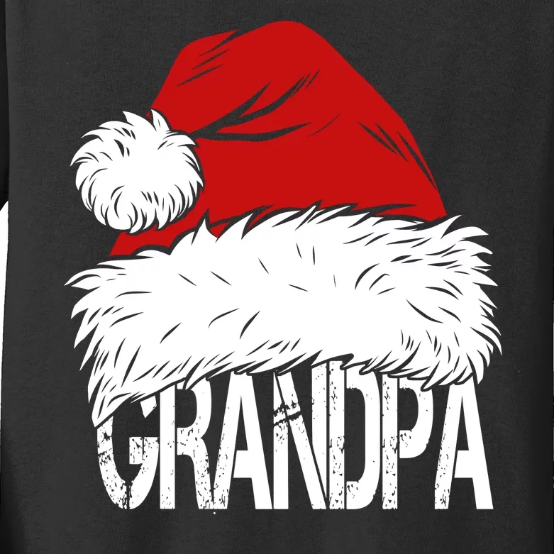 Christmas Santa Hat Grandpa Kids Long Sleeve Shirt