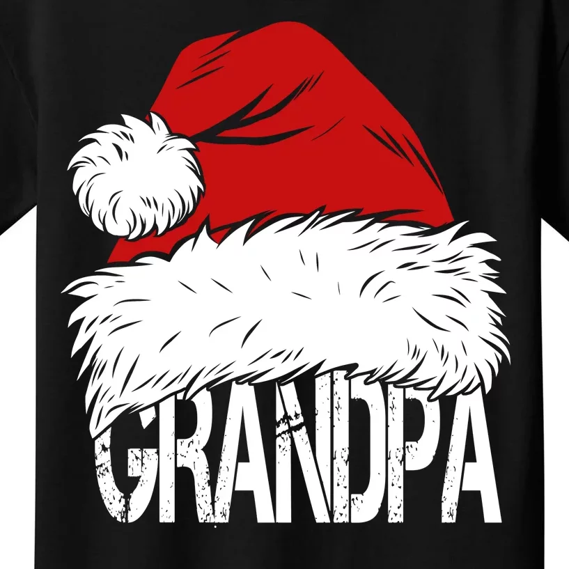 Christmas Santa Hat Grandpa Kids T-Shirt