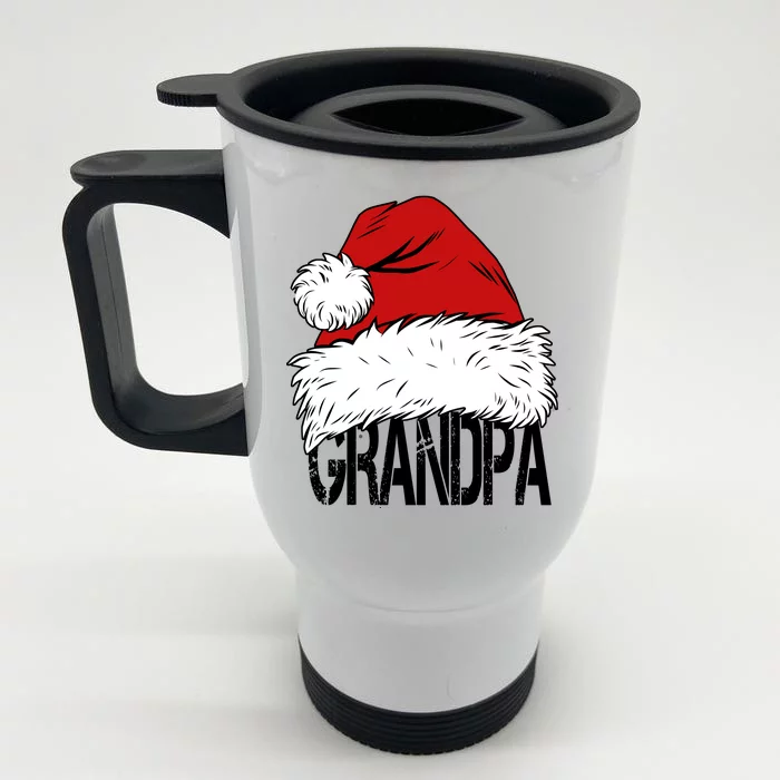 Christmas Santa Hat Grandpa Front & Back Stainless Steel Travel Mug