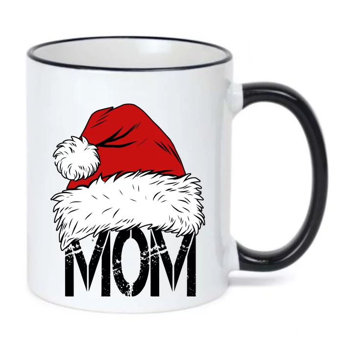 Christmas Santa Hat Mom Black Color Changing Mug