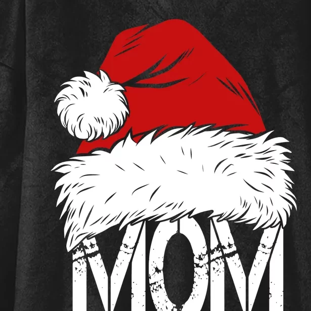 Christmas Santa Hat Mom Hooded Wearable Blanket