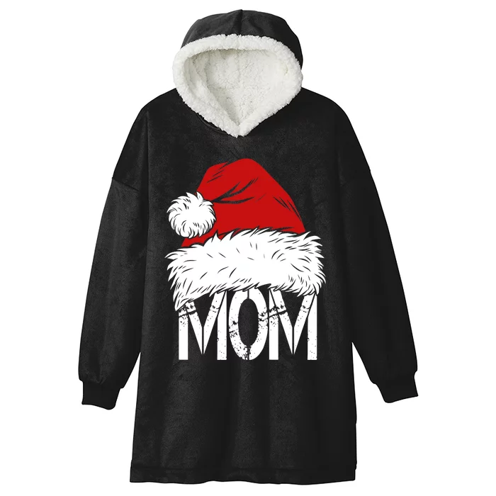 Christmas Santa Hat Mom Hooded Wearable Blanket