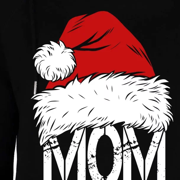 Christmas Santa Hat Mom Womens Funnel Neck Pullover Hood