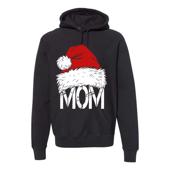 Christmas Santa Hat Mom Premium Hoodie