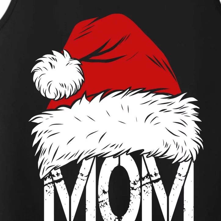 Christmas Santa Hat Mom Performance Tank