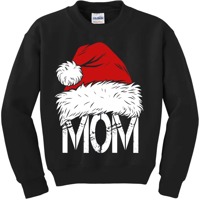 Christmas Santa Hat Mom Kids Sweatshirt