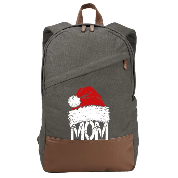 Christmas Santa Hat Mom Cotton Canvas Backpack