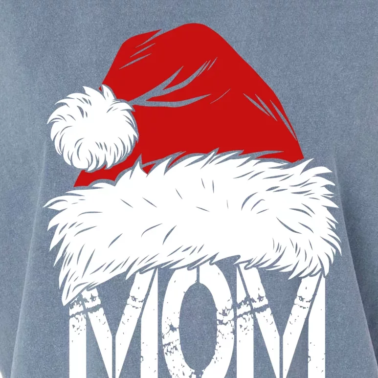 Christmas Santa Hat Mom Garment-Dyed Women's Muscle Tee