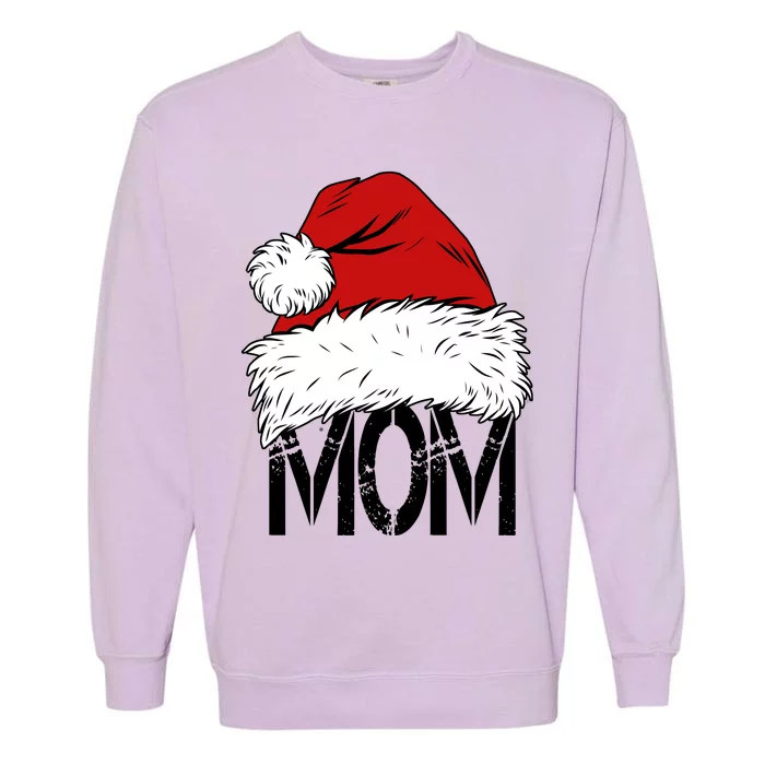 Christmas Santa Hat Mom Garment-Dyed Sweatshirt