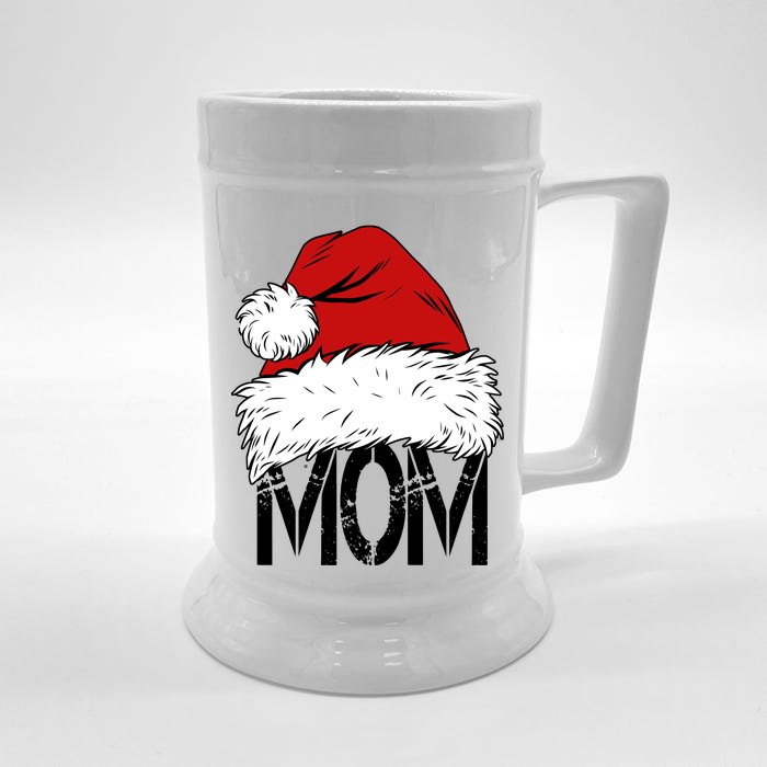 Christmas Santa Hat Mom Front & Back Beer Stein