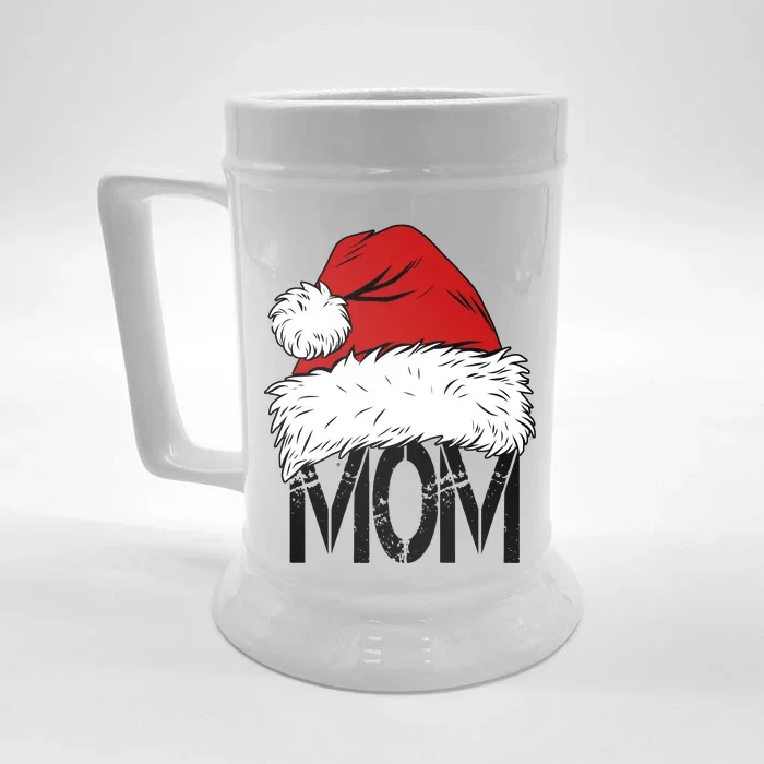 Christmas Santa Hat Mom Front & Back Beer Stein