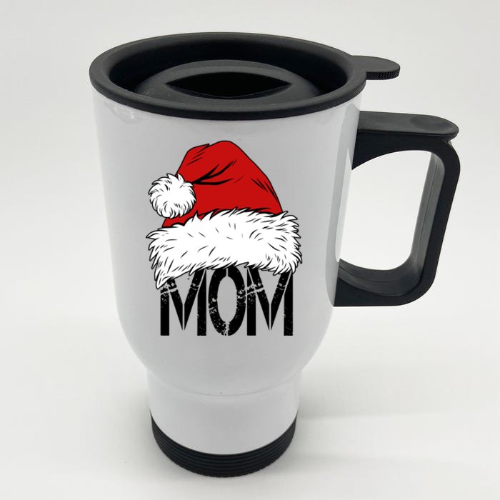 Christmas Santa Hat Mom Front & Back Stainless Steel Travel Mug