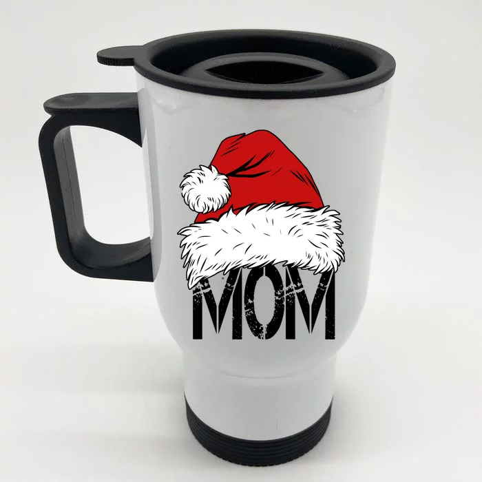 Christmas Santa Hat Mom Front & Back Stainless Steel Travel Mug