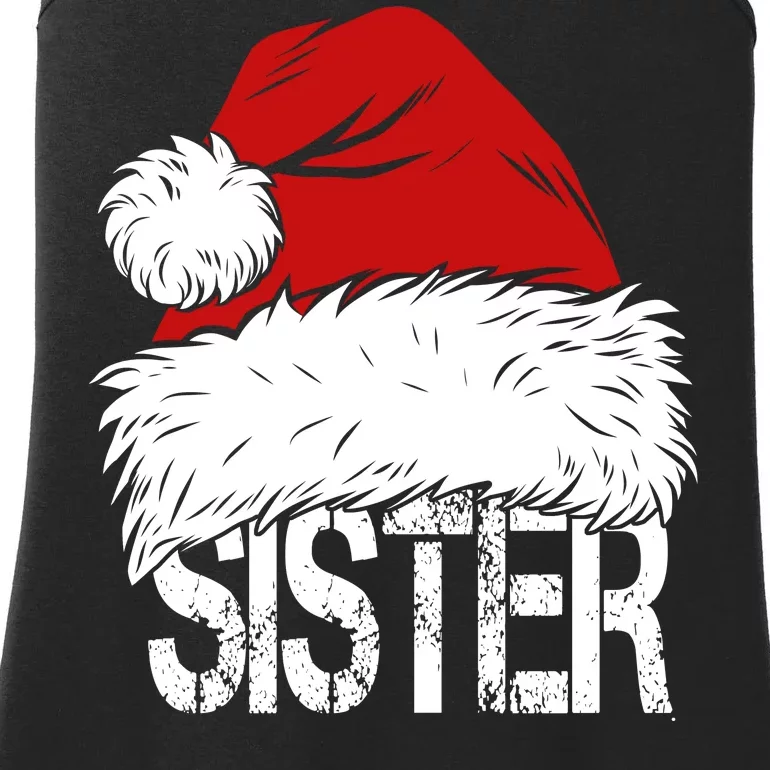 Christmas Santa Hat Sister Ladies Essential Tank