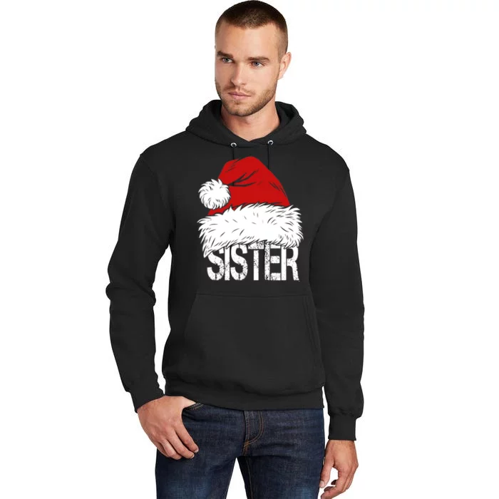 Christmas Santa Hat Sister Tall Hoodie