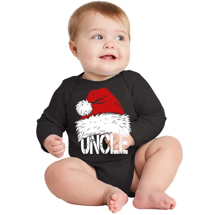 Christmas Santa Hat Uncle Baby Long Sleeve Bodysuit