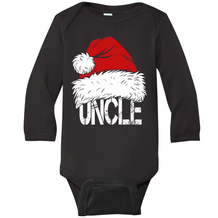 Christmas Santa Hat Uncle Baby Long Sleeve Bodysuit