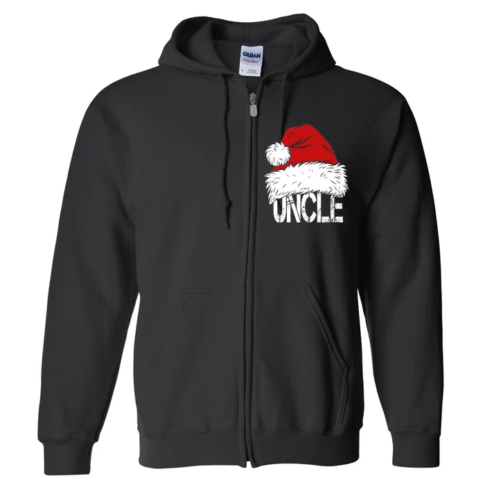 Christmas Santa Hat Uncle Full Zip Hoodie