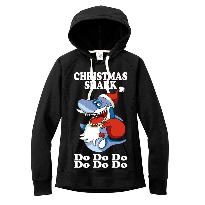 Christmas Santa Shark Do Do Do Women's Fleece Hoodie