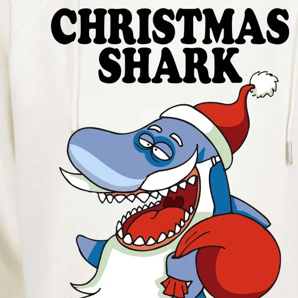 Christmas Santa Shark Do Do Do Womens Funnel Neck Pullover Hood